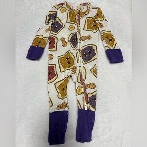 Posh Peanut PB&J Time Zippy 0-3M Bamboo Sleeper GUC